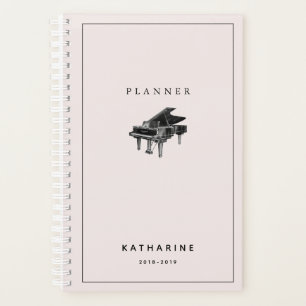 Agenda Planner rosa de Rubor para piano de época minimali