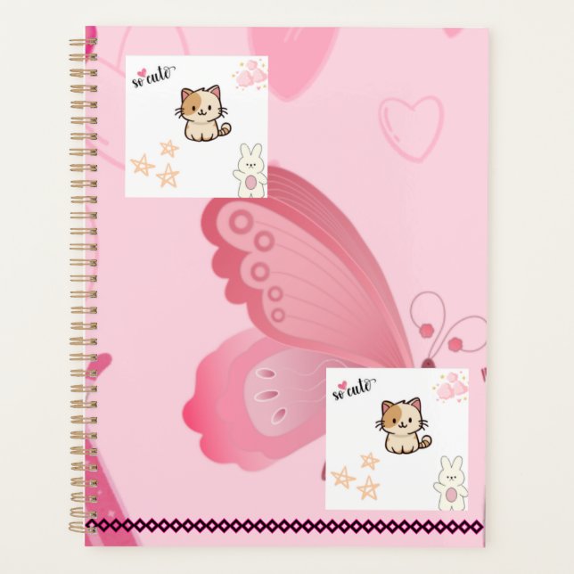 Agenda Planner rosa moderno (Anverso)