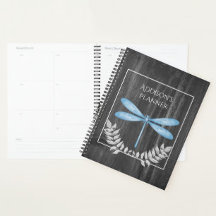 Agenda Planner Rústico de la libélula azul