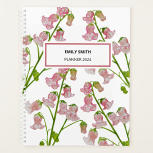 Agenda Planner semanal de Watercolor Pink Florals