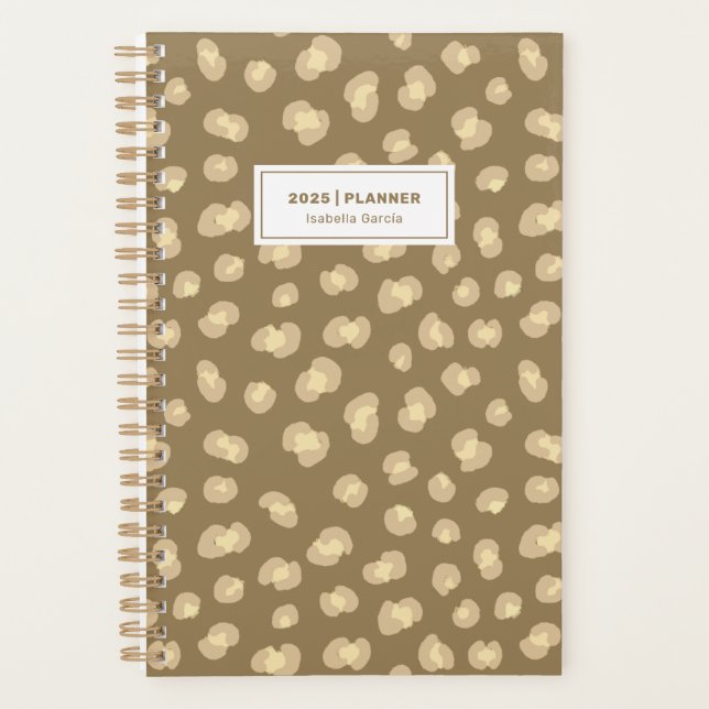 Agenda Planner semanal personalizado de patrón Leopard mo (Anverso)