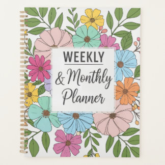 Agenda Planner semanal y mensual 2025 - Cubierta floral
