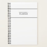 Agenda Planner simple mínimo en blanco y negro<br><div class="desc">Sencillo y mínimo en su estética, este planificador personalizado se siente limpio y organizado con sus gráficos reducidos en blanco y negro fresco. El texto personalizado le permite controlar la etiqueta, agregar un año, un nombre, una asignatura escolar e incluso la información de contacto si se pierde el bloc de...</div>