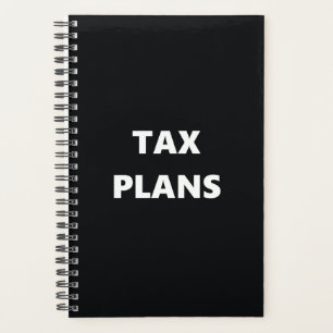 Agenda Planner Tax Planes Black White Design