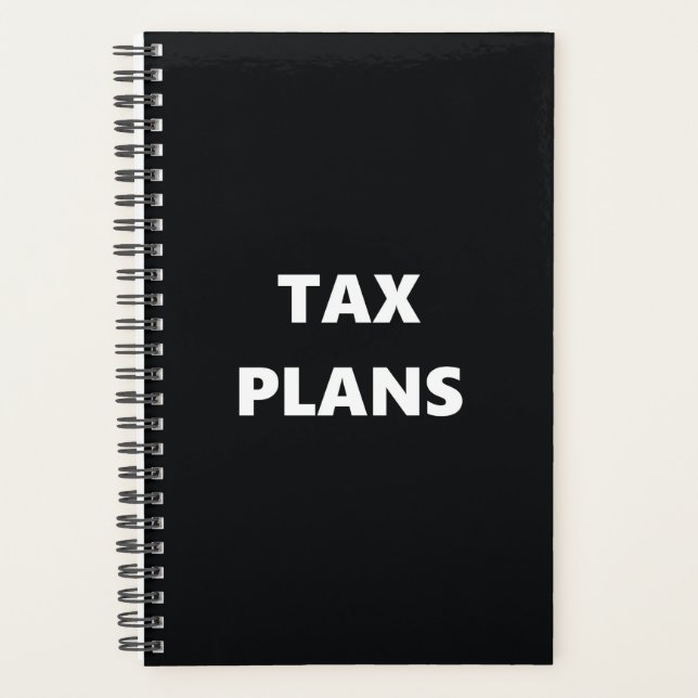 Agenda Planner Tax Planes Black White Design (Anverso)