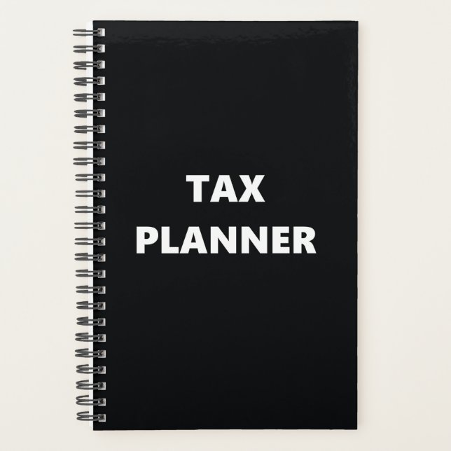 Agenda Planner Tax Planner Black White Design (Anverso)