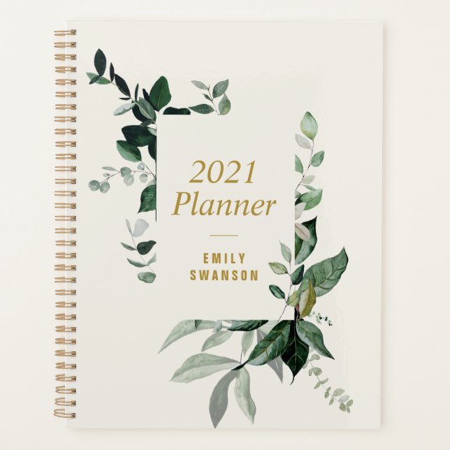 Agenda planner vegetal follaje 2021 (Anverso)
