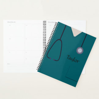 Agenda Planner Verde azulado de Médica de enfermería