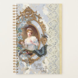 Agenda Planner victoriano azul