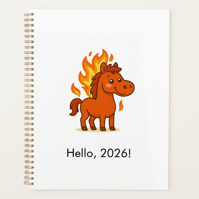 Agenda Planner with a red horse (Anverso)