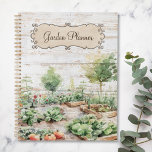 Agenda Planner y Journal de huertos de madera rústica<br><div class="desc">Presentamos nuestro Rústico Planner and Journal. Con un ilustracion acuarela de huerto y árboles en un elegante doblado de estilo rústico,  dé un acento de condado a sus accesorios de jardinería. Personaliza el texto y hazlo tu!</div>