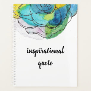 Agenda Plano de citas Inspiradoras de flor de color azul