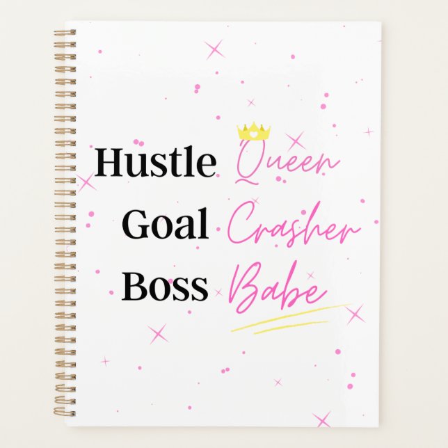 Agenda Plano de cubierta dura "Hustle Queen" (Anverso)