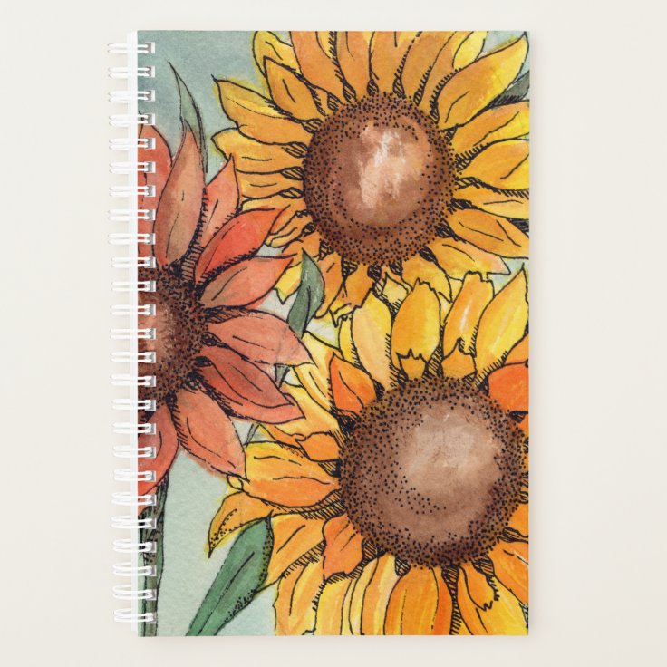 Agenda Plano de dibujo de girasol pintoresco 