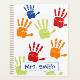 Agenda Plano de huellas digitales coloridas