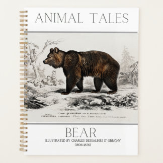 Agenda Plano de impresión animal de OSO elegante