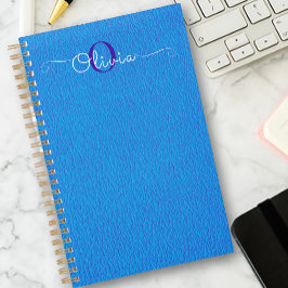 Agenda Plano de monograma de tipografía de piel de cabra 