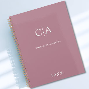 Agenda Plano de monograma simple y elegante
