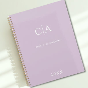 Agenda Plano de monograma simple y elegante
