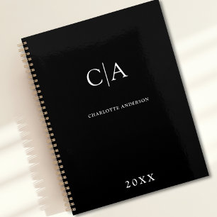 Agenda Plano de monograma simple y elegante