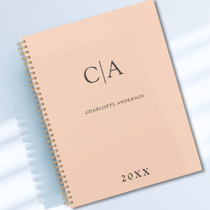 Agenda Plano de monograma simple y elegante