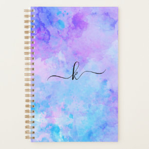 Agenda Plano de salpicaduras de color morado y turquesa