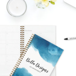 Agenda Plano del logotipo del monograma Ombre color agua