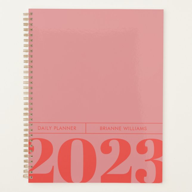 Agenda Plano diario Minimalista en negrita (Anverso)