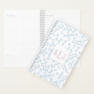 Agenda Plano Floral de 5,5" x 8,5" Espiral Semanal/Mensua