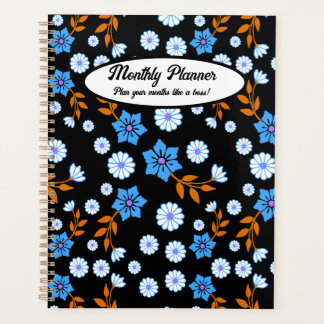 Agenda Plano mensual de Blue Floral