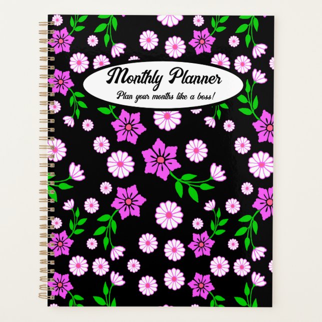 Agenda Plano mensual Purple Floral (Anverso)