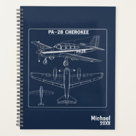 Agenda Planos de avión PA-28 Cherokee Azul de Aviación