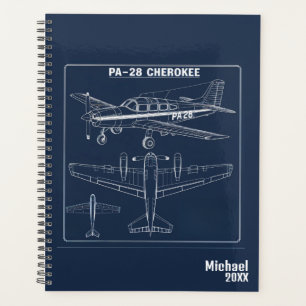 Agenda Planos de avión PA-28 Cherokee Azul de Aviación