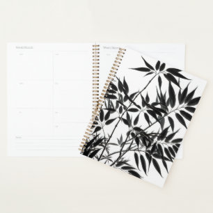 Agenda Planta de bambú blanco y negro