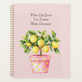 Agenda Planta de limón amarillo de maceta rosa