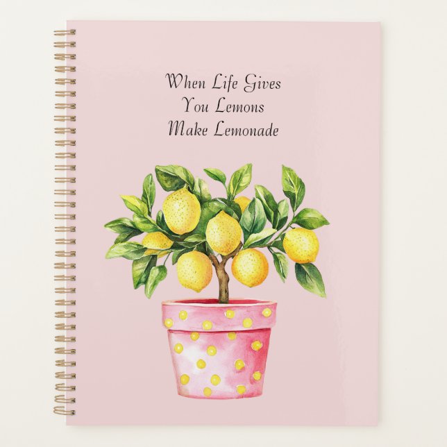 Agenda Planta de limón amarillo de maceta rosa (Anverso)