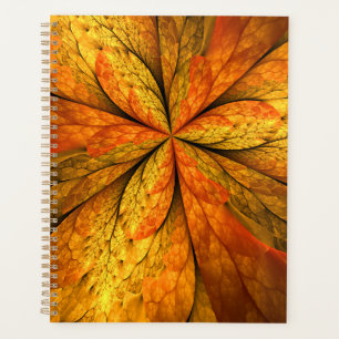 Agenda Planta de otoño, hoja de arte fractal abstracta mo