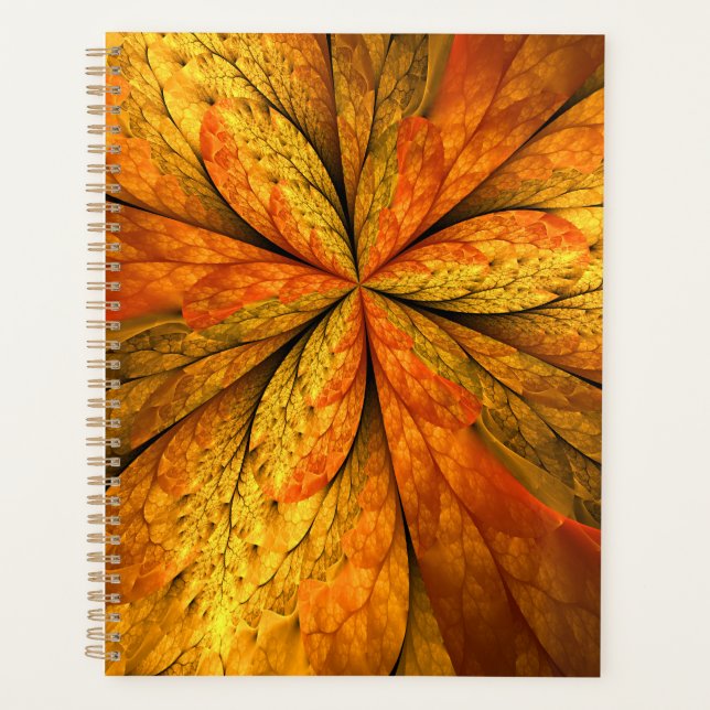 Agenda Planta de otoño, hoja de arte fractal abstracta mo (Anverso)