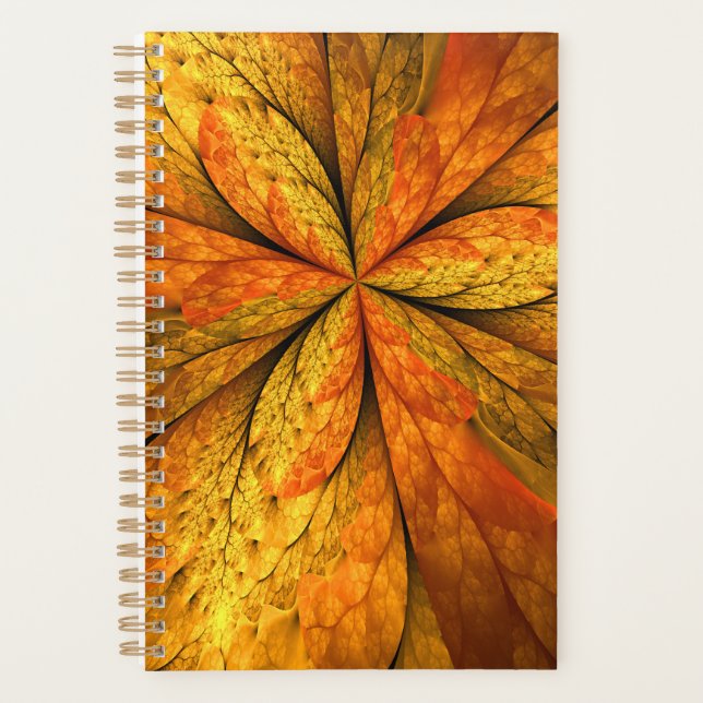 Agenda Planta de otoño, hoja de arte fractal abstracta mo (Anverso)