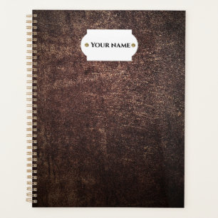 Agenda Plantador de cuero marrón vintage