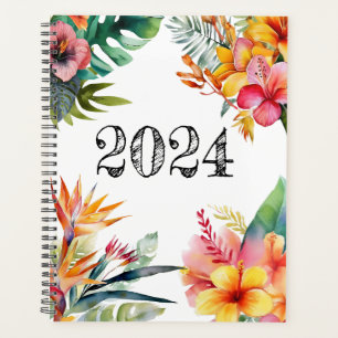 Agenda Plantador de flores tropicales brillante y alegre