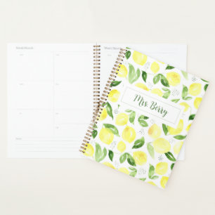 Agenda Plantador de limón de cítricos amarillo