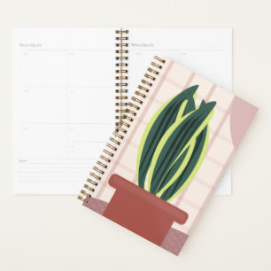 Agenda Plantas de Serpiente sobre Fondo Rosado de Cuadro