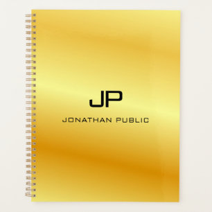 Agenda Plantilla de Monograma de Glamour con aspecto dora