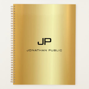 Agenda Plantilla de Monograma Glamoroso con aspecto de or