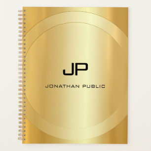 Agenda Plantilla de Monograma Glamour Gold Personalizada