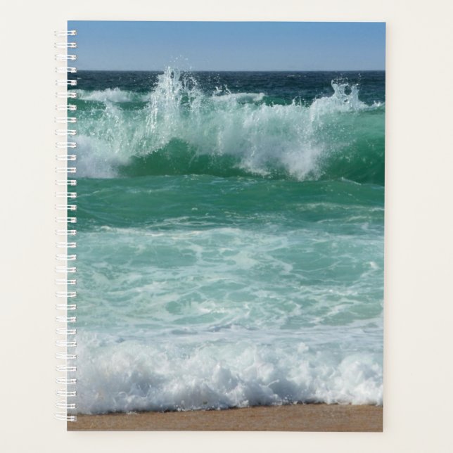 Agenda Plantilla de Olas Marinas de Playa personalizado (Anverso)