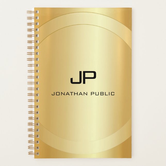 Agenda Plantilla personalizada de Glamour de Monograma Fa (Anverso)