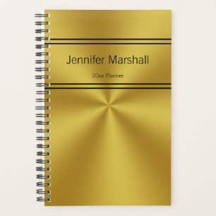 Agenda Plantilla profesional Gold y Black Your Name