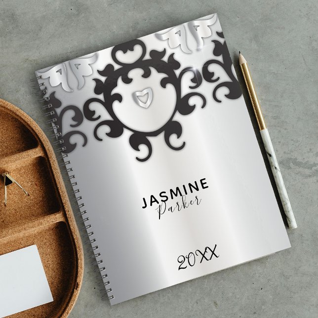 Agenda Plata y Black Glam Elegant Trendy Yearly (Subido por el creador)